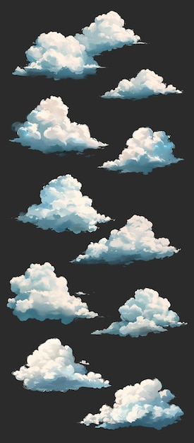 PSD cloud art cutout