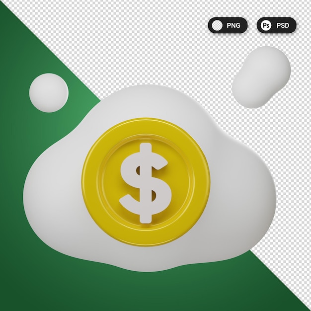 Cloud banking finance 3d icon set