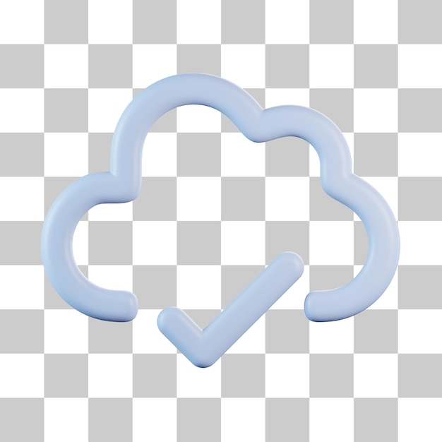 PSD cloud check mark 3d icon