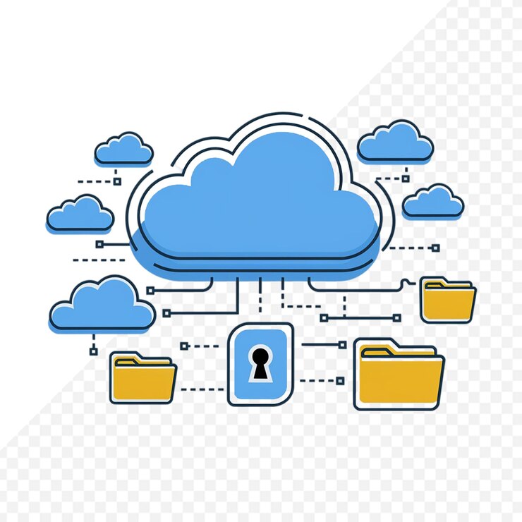 PSD cloud and cloud storage icon set vector transparent background