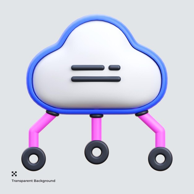 PSD cloud computing 3d icon (ikony komputerowe w chmurze 3d)