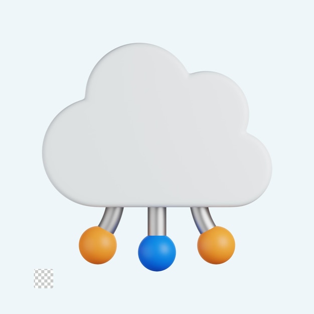 PSD cloud computing 3d icon