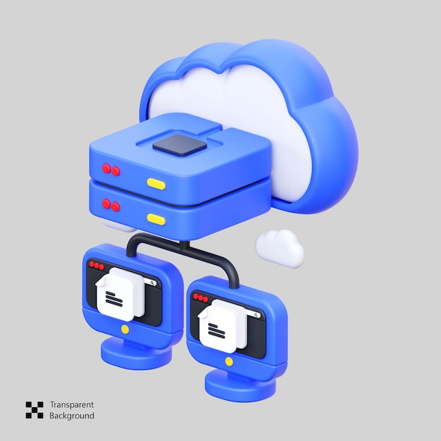 PSD cloud computing 3d pictogram