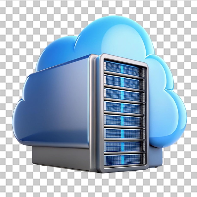 Cloud computing server icon isolated on transparent background