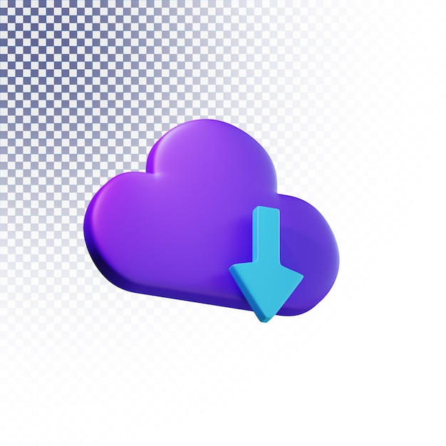 Cloud download icon high quality 3d rendered isolated concept 