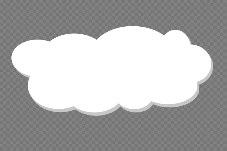 PSD cloud element transparent psd bubble text cloud template