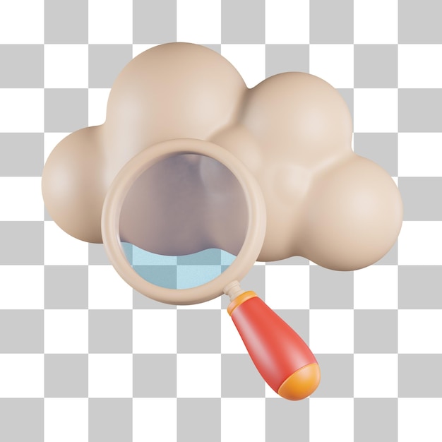 Cloud gegevens zoeken 3d-pictogram