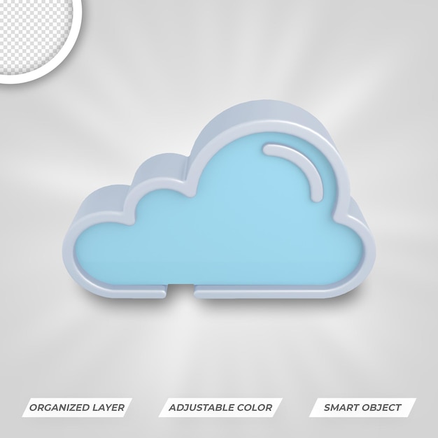 Cloud icon 3d premium psd