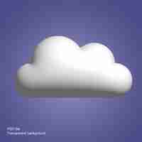 PSD cloud icon 3d render isolated inflated