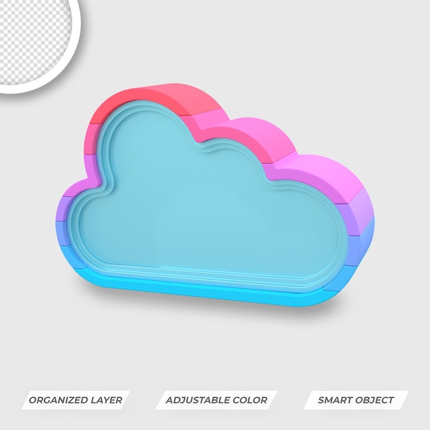 Cloud Icon 3D Right View