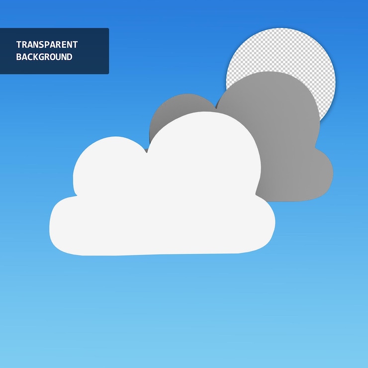 PSD cloud icon in transparent background