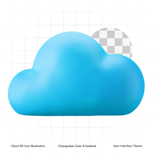 Облако интернет сеть символ пользовательский интерфейс 3d иллюстрация значок редактируемый цвет изолированный