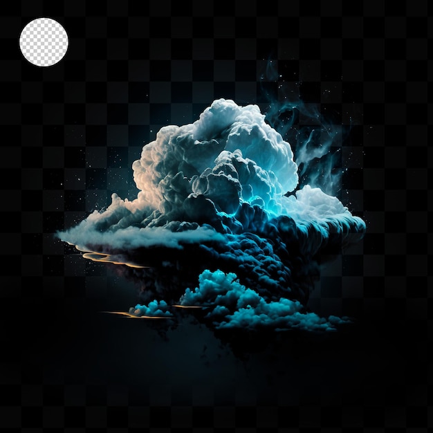 PSD cloud isolated on black background