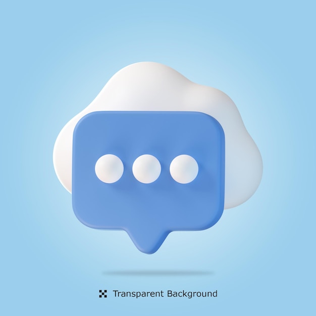 Illustrazione dell'icona 3d dei messaggi cloud