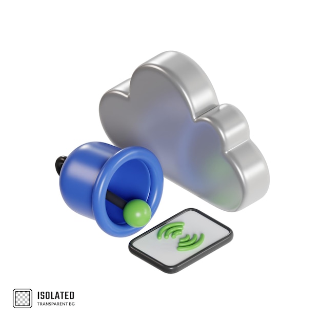 PSD cloud notification 3d icon