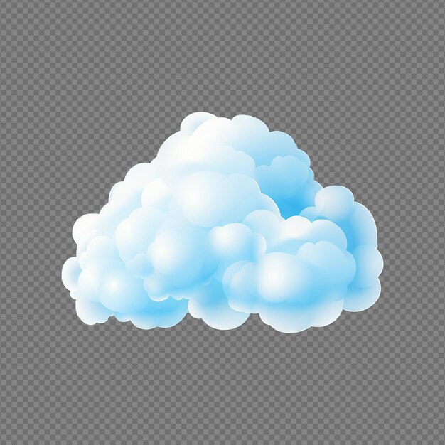 PSD cloud png isolated on transparent background