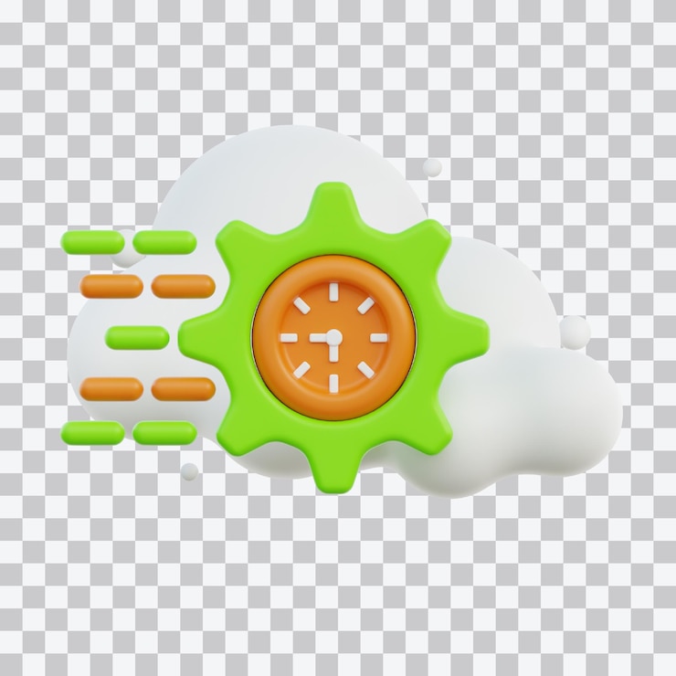 PSD クラウドプロセス 3d イラスト