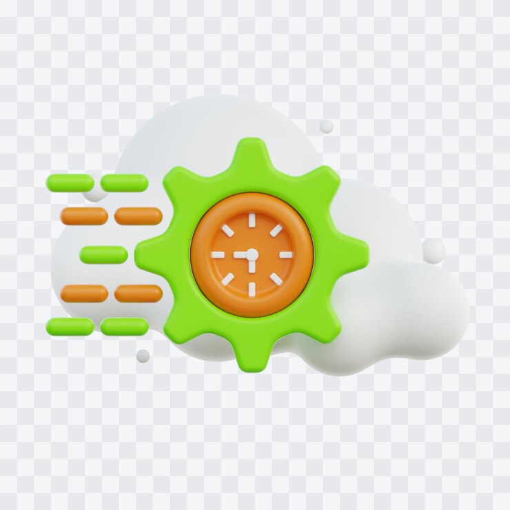 PSD クラウドプロセス 3d イラスト