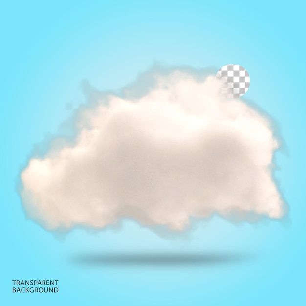 cloud realistic thick isolated 3d rendered illustration