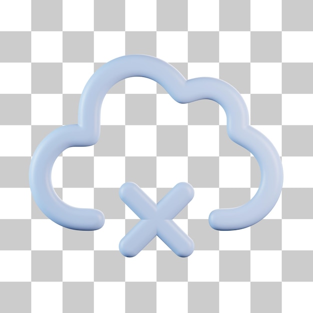 PSD cloud remove 3d icon