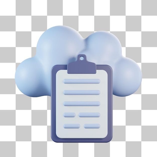 Icona 3d dei dati del report cloud