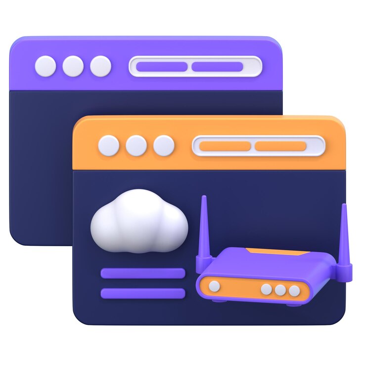 PSD cloud router 3d illustration icon pack element