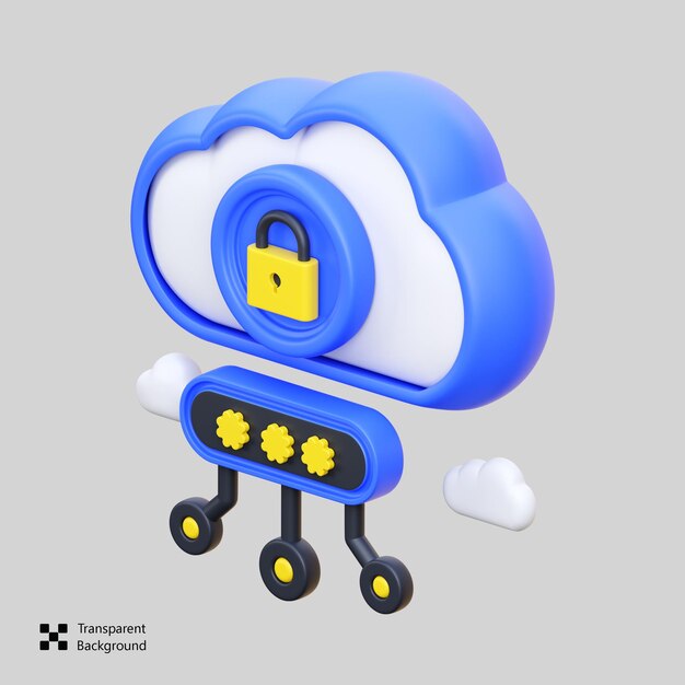 cloud securuty 3d icon