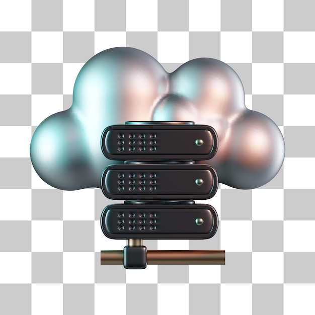 PSD cloud server 3d icon