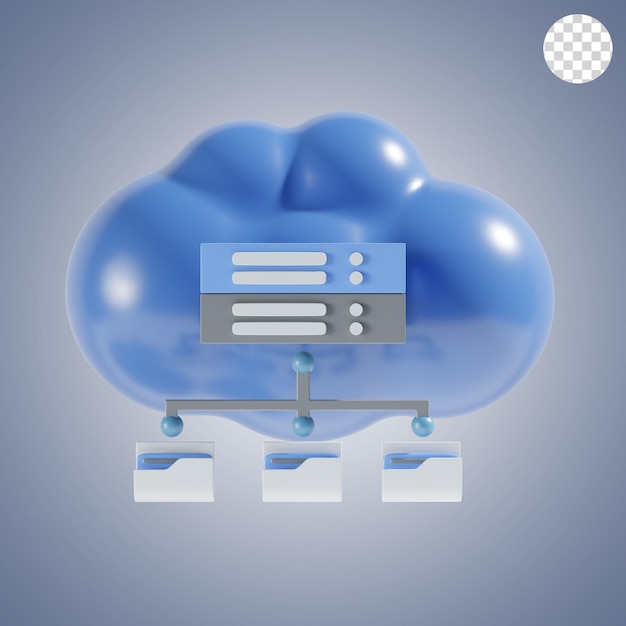 PSD cloud server 3d icon