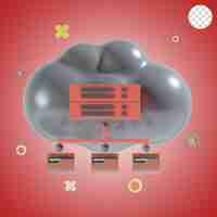 PSD cloud server 3d icon