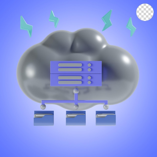 PSD icona del server cloud 3d