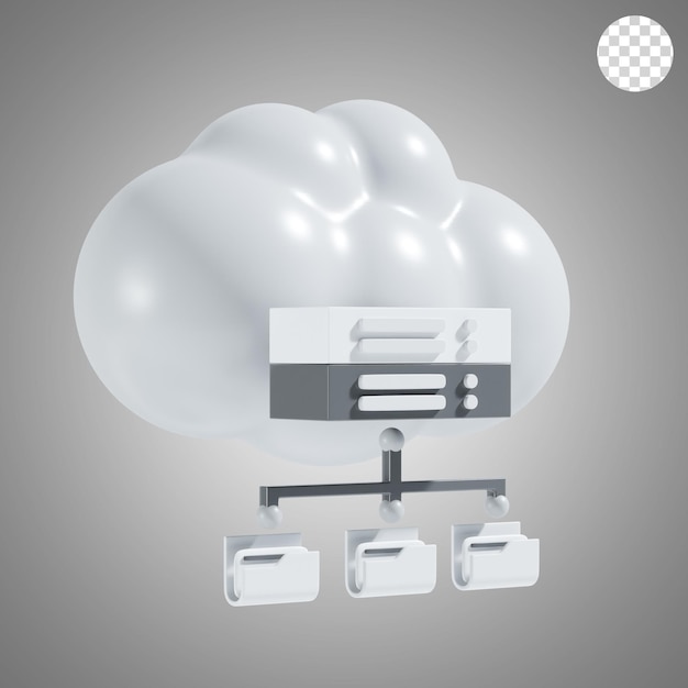 PSD cloud server 3d icoon