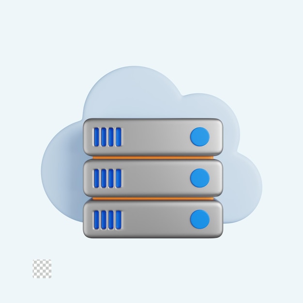 PSD cloud server 3d-pictogram