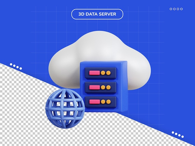 PSD cloud server 3d-pictogram