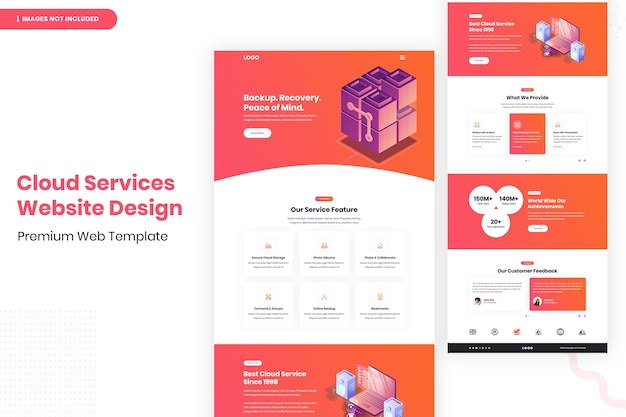 Cloud Services Website Landing Page Template