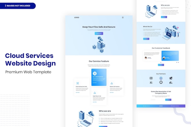 Cloud services website ontwerpsjabloon