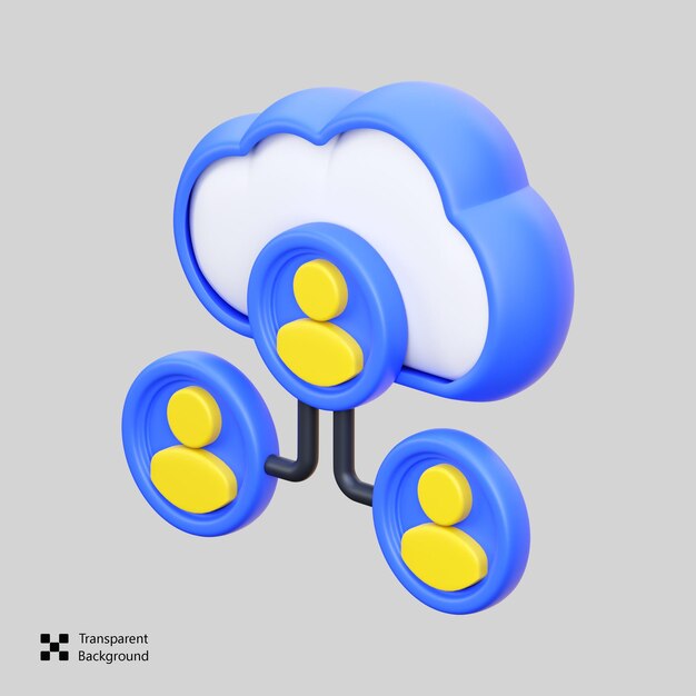 PSD cloud share 3d icon