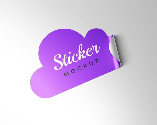 Design mockup adesivo nuvola