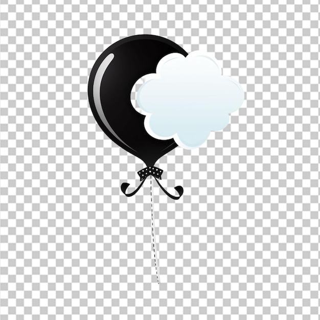 PSD cloud sticker with a white border on a blue background