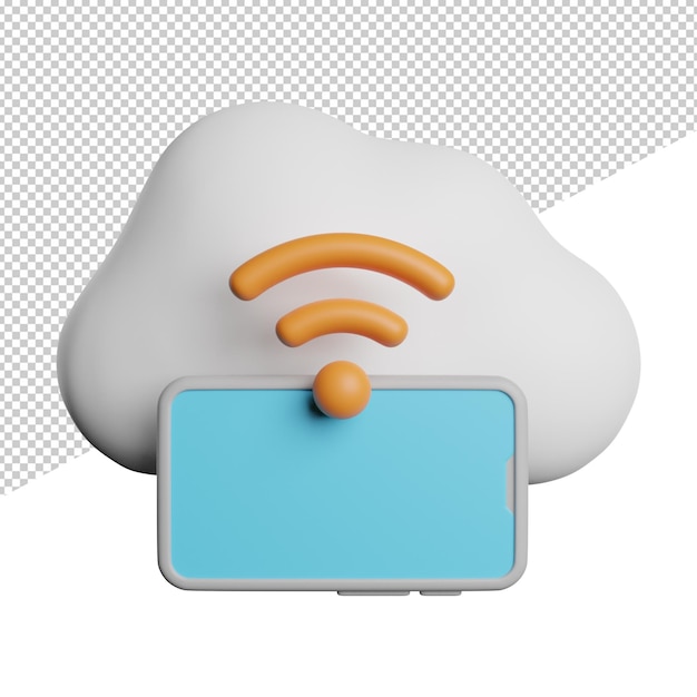 Cloud storage network una nuvola con una schermata blu che dice wifi su di essa