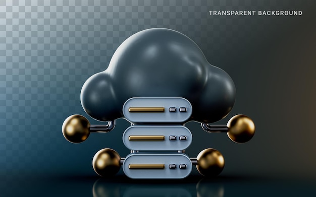 cloud storage service icon on dark background 3d render render concept for sharing storage data