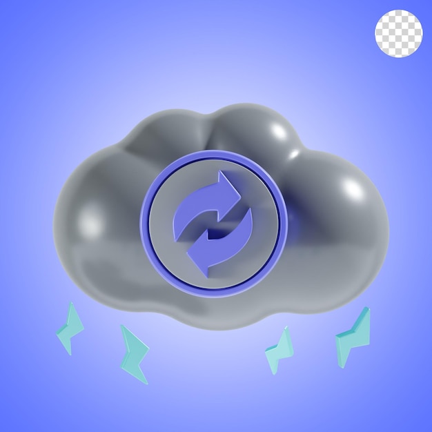 Cloud sync 3d icon