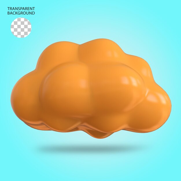 PSD cloud toon illustrazione 3d isolata e lucida