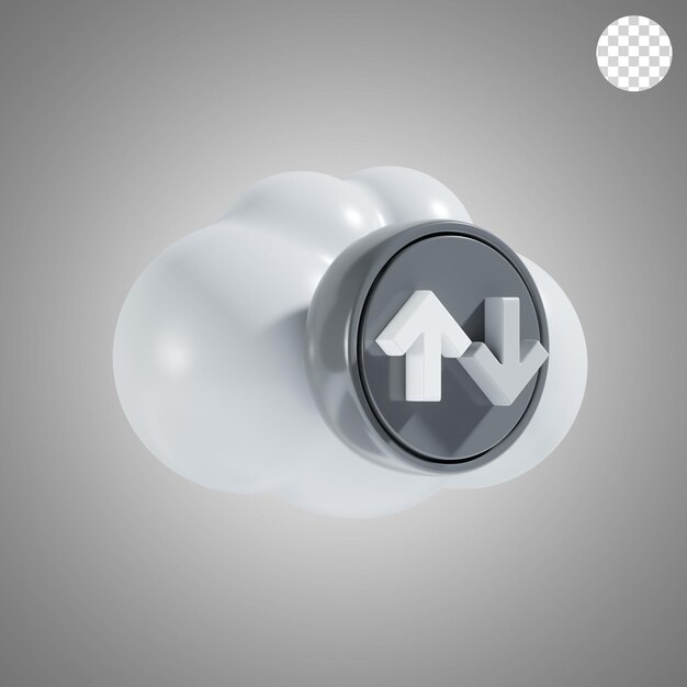 PSD cloud transfer 3d icon