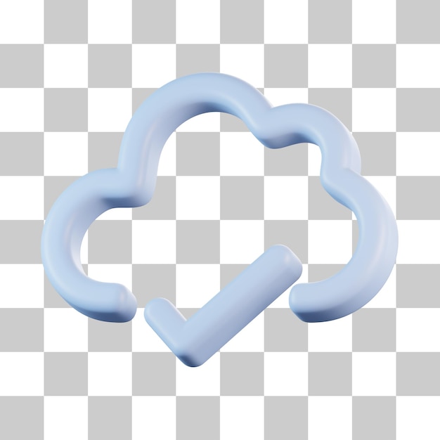 PSD cloud up to date 3d icon