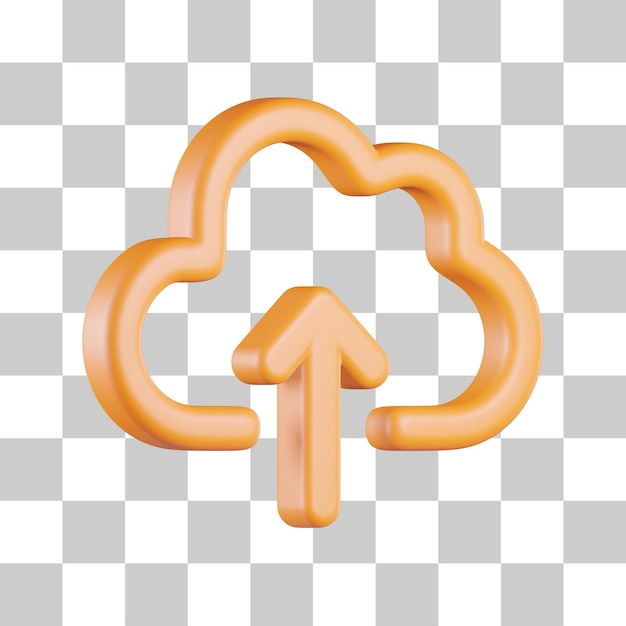 Icona di caricamento cloud 3d