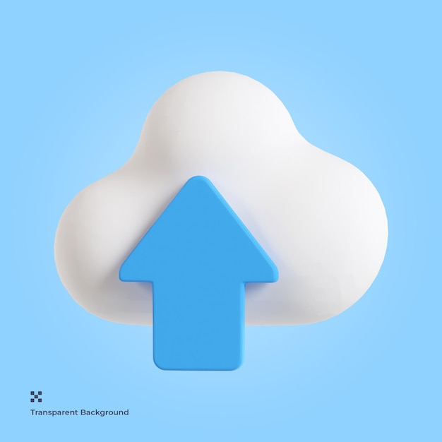 PSD icona di caricamento cloud 3d