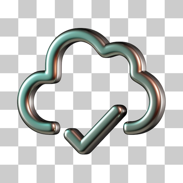 PSD icona 3d verificata cloud