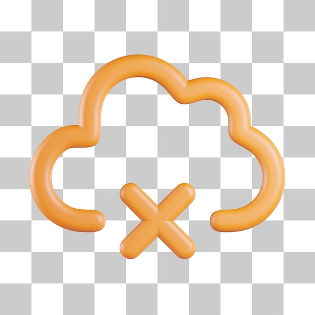 PSD cloud verwijder 3d-pictogram