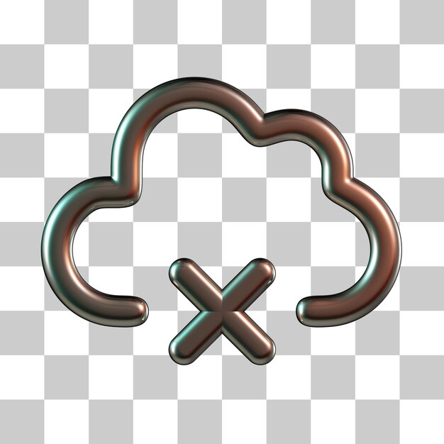 PSD cloud verwijder 3d-pictogram